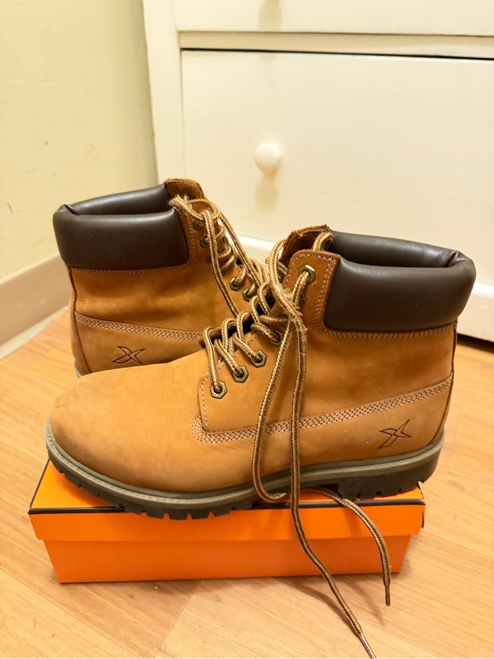 Kinetix Men's Tan Lace-Up Work Boots with Padded Collar